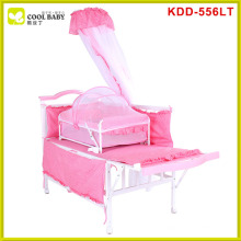 Hot sale europe standard blue pink brown multifunction baby crib bed